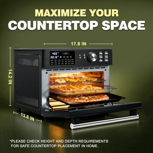 31.7Qt Large Air Fryer Toaster Oven,21 in 1 Presets,Dual Cook,6 Accs,B - Image 3