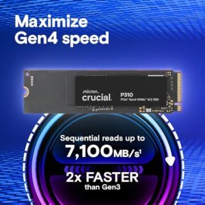 Crucial SSD P310 de 2 TB, PCIe Gen4 NVMe M.2 2280, hasta 7,100 MB/s, p - Imagen 3