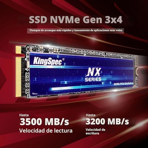 KingSpec Serie NX Gen3x4 NVMe M.2 SSD de 2 TB, hasta 3500 MB/s, unidad - Image 3