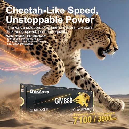 SSD NVMe PCIe 4.0 M.2 2280 de 512 GB para PC, PS5, portátiles, hasta 7 - Image 3