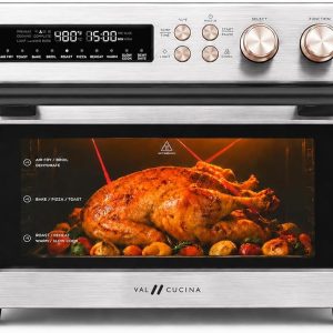 VAL CUCINA - Horno tostador retro con calefacción infrarroja, horno de