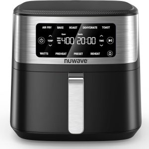 Nuwave Brio Plus - Freidora de aire 6 en 1, gran capacidad de 7 cuarto