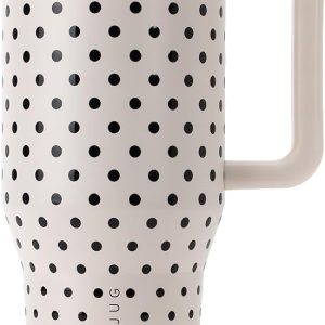HydroJug Polka Dot Traveler - Vaso aislado de 40 onzas, vainilla franc
