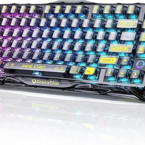 GravaStar Mercury K1 Lite 75% Gaming Keyboard, 2.4GHz/BT/Wired Tri-Mod