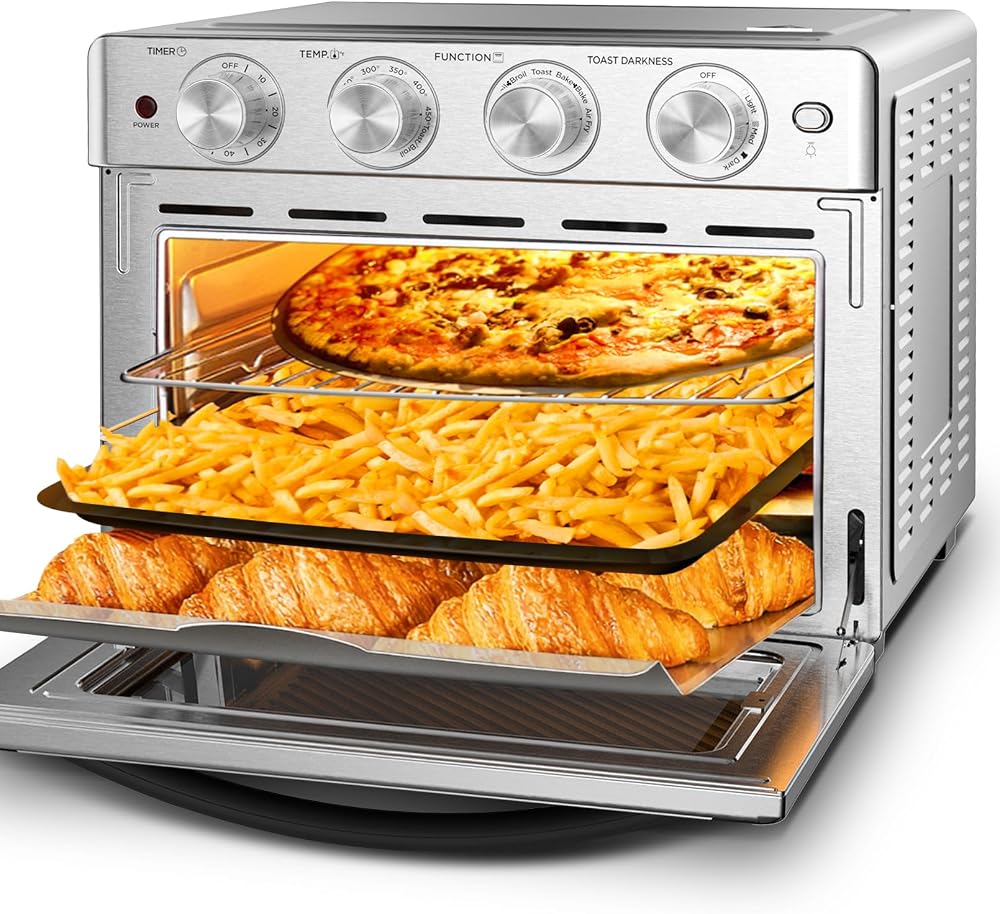 Geek Chef - Horno tostador de freidora de aire 26 QT, horno de encimer