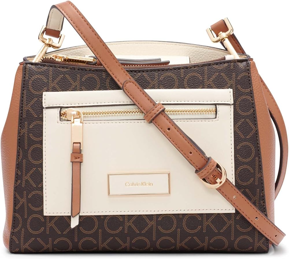 Calvin Klein Women's Hadley Triple Compartment Crossbody Handbag | PVC