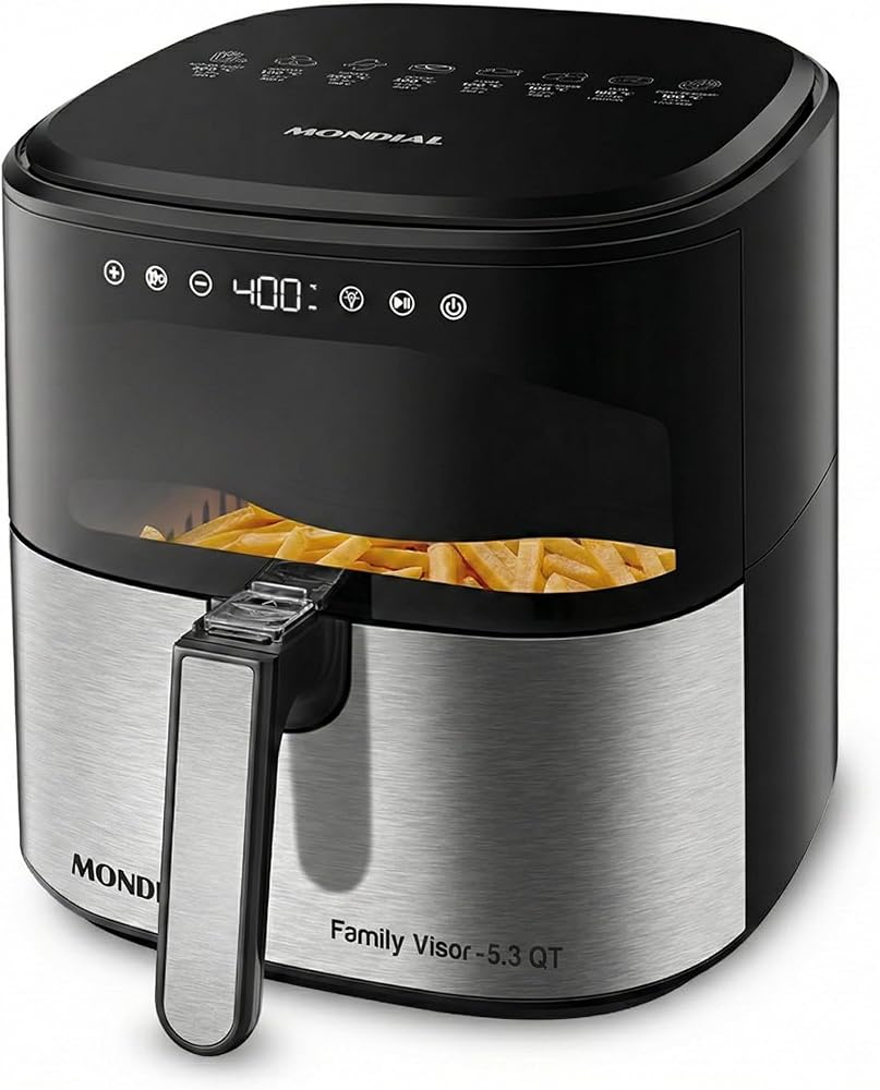 Mondial Air Fryer Digital 5.3 litros (5.3QT) - Freidora eléctrica con
