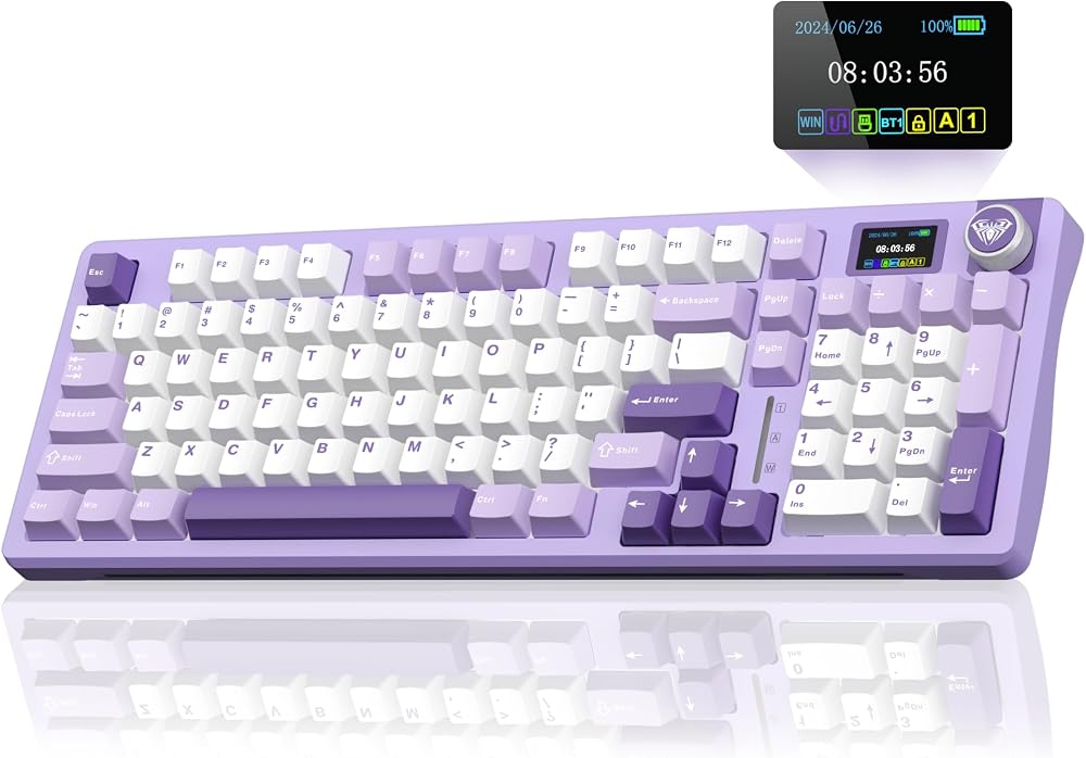 AULA Teclado mecánico inalámbrico para juegos S98 Pro con pantalla, pe