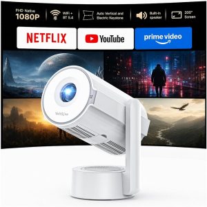 Portable Mini Projector with WiFi and Bluetooth Compatible with Netfli