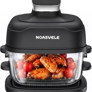 Freidora de aire de vidrio con placa para verduras, 4 en 1, AF115