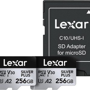 Lexar Tarjeta Micro SD Profesional Silver Plus de 256 GB (Paquete de 2