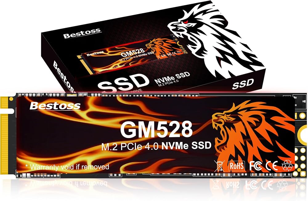 Bestoss Disco duro interno de estado sólido SSD M.2 NVMe PCIe 2280 de