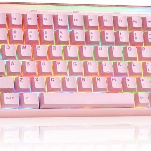 Aula Hero 75 HE Teclado mecánico inalámbrico, teclados cremosos rosa