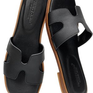Sandalias con diamantes de imitación y pisos de espuma viscoelástica p