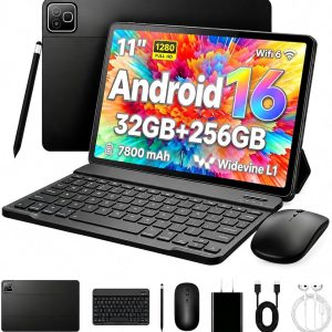 Tablet Tablet Android 16 de 11 pulgadas, paquete de tableta 2 en 1 con
