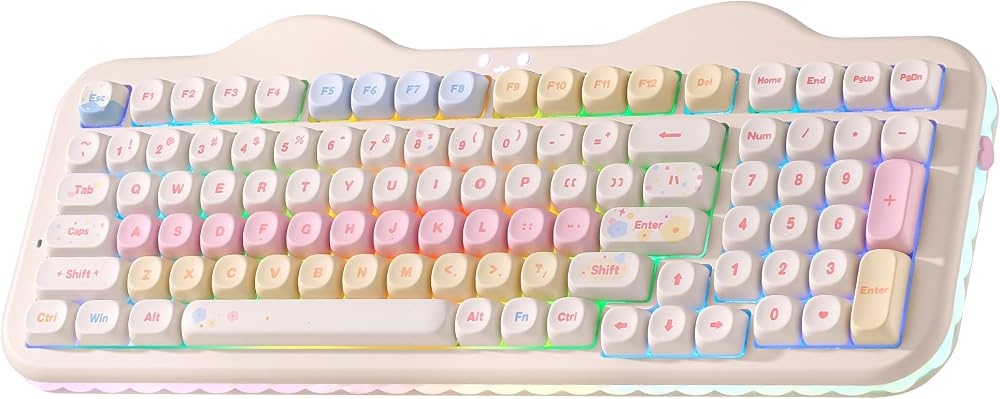 YUNZII C98 Cute Cake Teclado mecánico inalámbrico (beige, interruptor