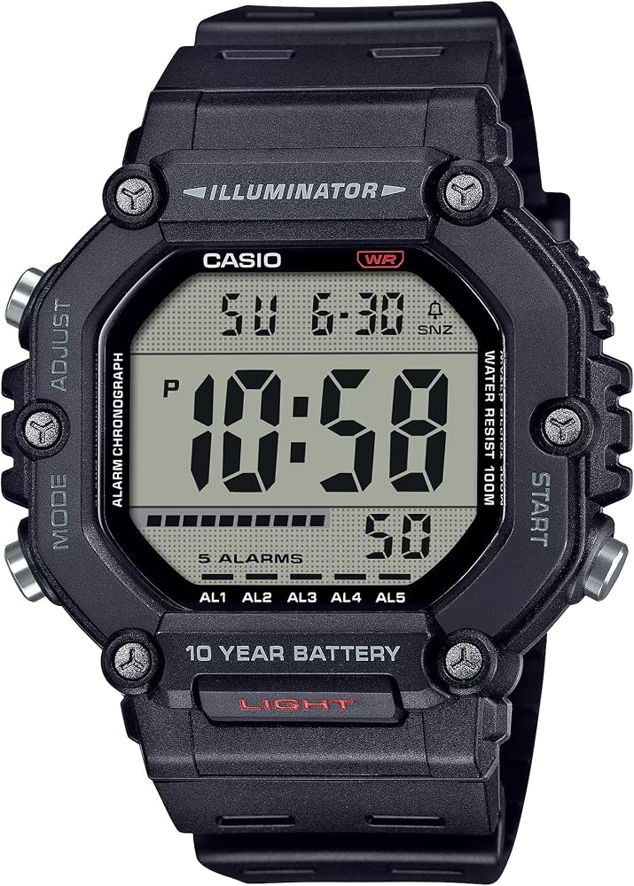 Casio AE-1600H Series | Black | 10-Year Battery | LED Illuminator | Di