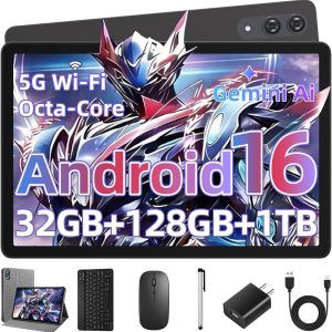 Tablet de 11 pulgadas con teclado, tableta Android 16 con procesador O