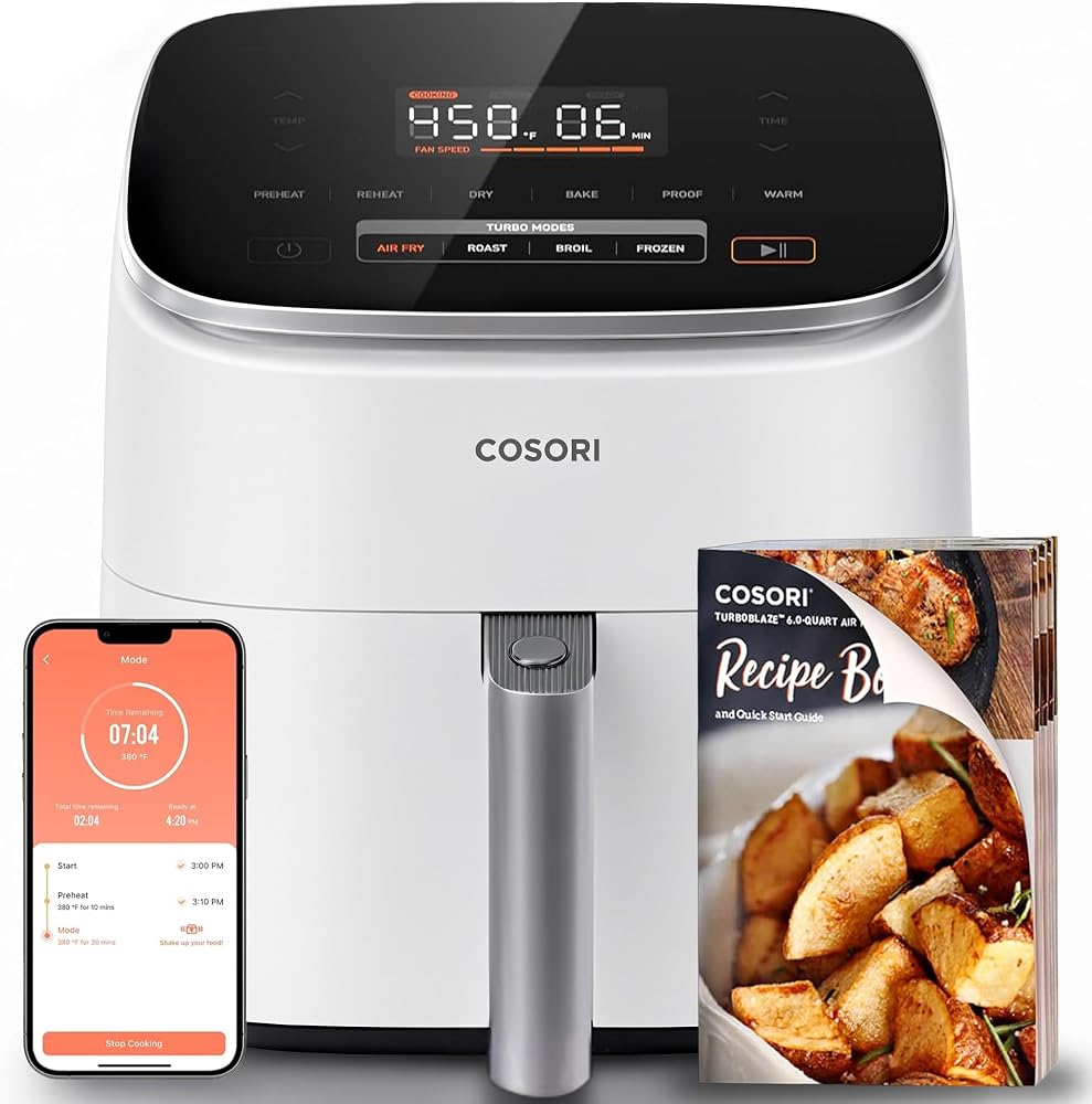 Cosori TurboBlaze - Freidora de aire inteligente de 6 cuartos de galón