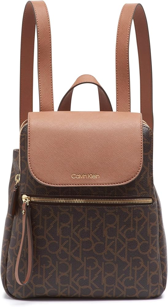Calvin Klein Mochila con solapa Elaine Signature Key Item para mujer,