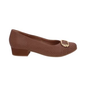 Stiletto Cuero Taco Cuadrado 5 Centimetros Marron Mujer Usaflex