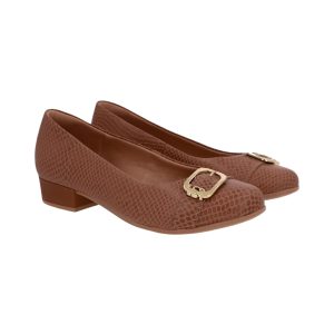 Alternative view of Stiletto Cuero Taco Cuadrado 5 Centimetros Marron Mujer Usaflex