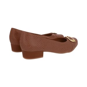 Stiletto Cuero Taco Cuadrado 5 Centimetros Marron Mujer Usaflex - Image 3