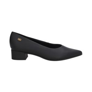 Stiletto Cuero Taco Cuadrado 5 Centimetros Punta Fina Negro Mujer Usaf
