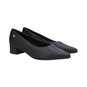 Alternative view of Stiletto Cuero Taco Cuadrado 5 Centimetros Punta Fina Negro Mujer Usaf
