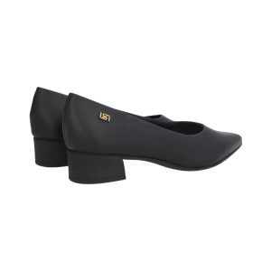 Stiletto Cuero Taco Cuadrado 5 Centimetros Punta Fina Negro Mujer Usaf - Image 3