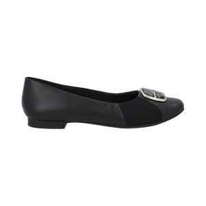 Chatita Cuero Para Juanetes Con Hebilla Negro Mujer Usaflex