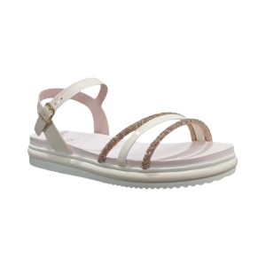 Sandalia Con Tiras Brillantes Marfil Niña Mini Suacia