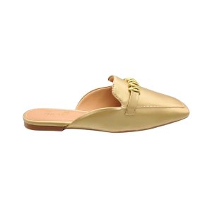 Mocasín Con Hebilla Dorada Dorado Mujer Tiare