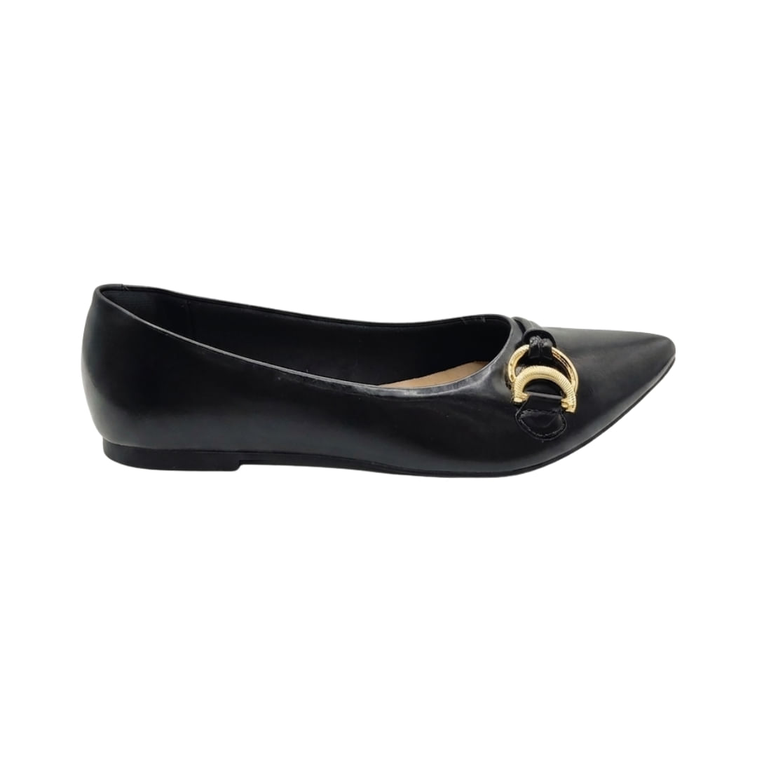 Chatita Con Detalle De Hebilla Dorada Negro Mujer Tiare