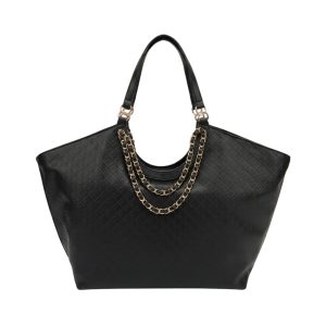 Cartera Negro Brillante Con Cadena Fiore