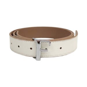 Cinto Grueso Doble Faz White Y Camel Fiore