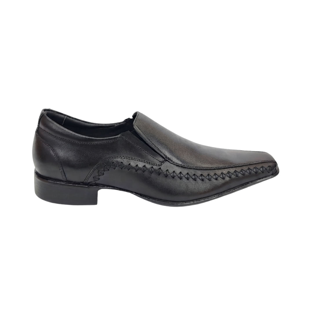 Zapato Escarpín Alargado Con Detalle De Costura Negro New Green