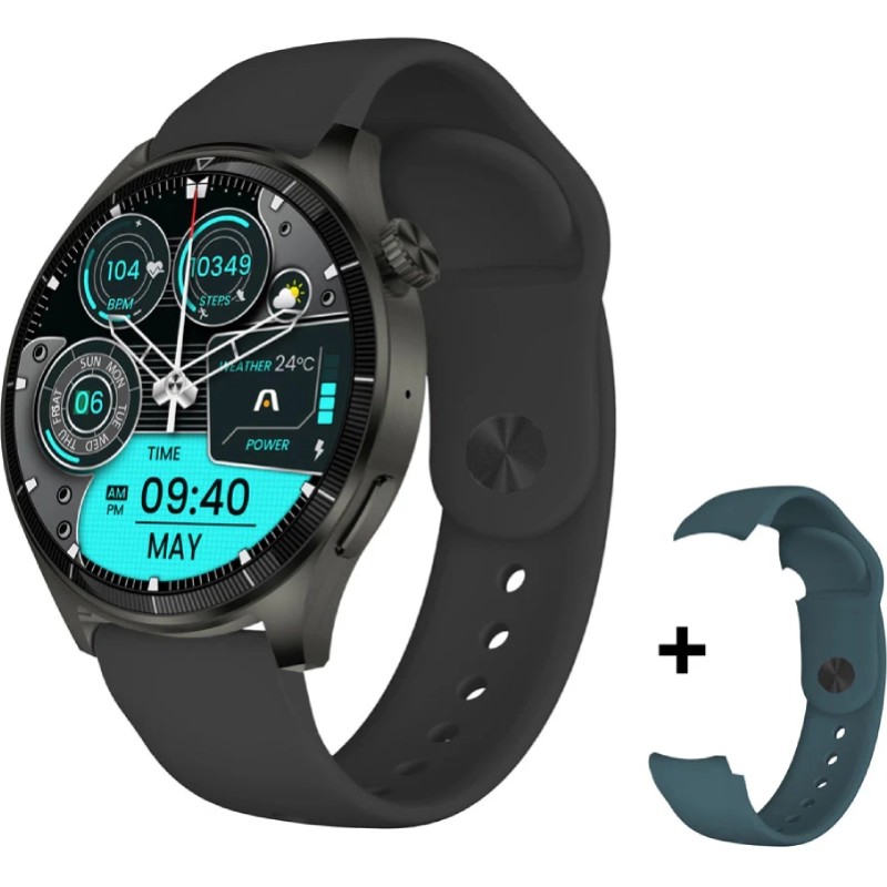 Reloj Smart Watch Argomtech Wt 6061Bk 42Mm Malla Black Green Rt180604