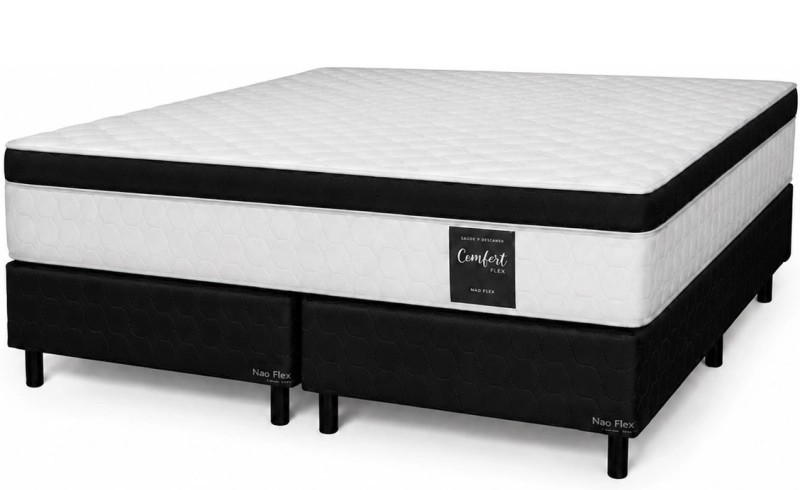 Cama Sommier Neoflex Comfort Euro Top Base Dividida 180X200 Negro