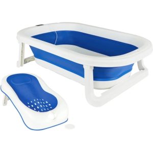Banera Para Bebe Mami Love Mm2508 Plegable Con Termometro Azul