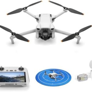Alternative view of DJI Mini 3 Drone con control remoto de pantalla con luz estroboscópica