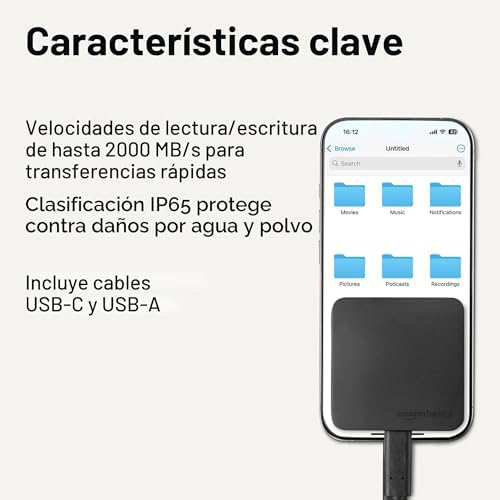 Amazon Basics - SSD externa portátil, unidad de estado sólido externa - Image 3