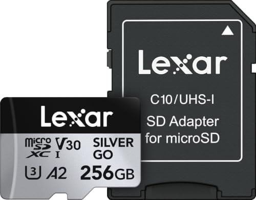 Lexar Tarjeta Micro SD de plata de 256 GB, lectura de 250 MB/s, 4K, V3 - Image 2