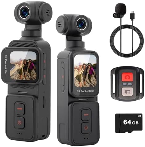 Cámara de bolsillo Vlogging 5K con lente giratoria remota - Image 2