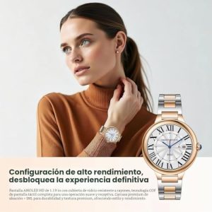 Relojes inteligentes de lujo para mujer, 1.19 "AMOLED, DA GPT, respond - Image 3