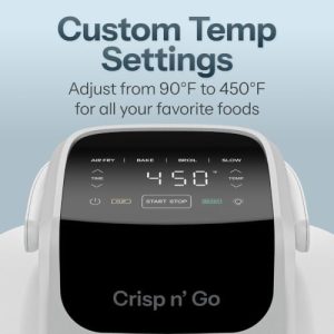 Chefman Crisp n' Go - Freidora de aire de vidrio de 4 cuartos de galón - Image 3