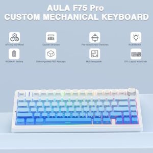 AULA F75 Pro Teclado mecánico inalámbrico, teclado personalizado inter - Image 3