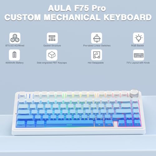 AULA F75 Pro Teclado mecánico inalámbrico, teclado personalizado inter - Image 3