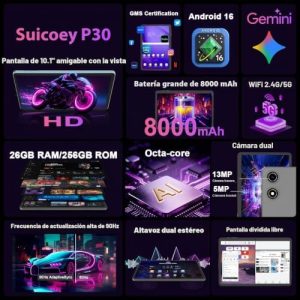 2026 Android 16 Tablet con teclado - Tableta electrónica de 10 pulgada - Image 3