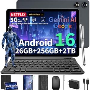 Alternative view of YLEEBG 2026 Nueva tableta Android 2 en 1 de 10 pulgadas con Gemini AI,